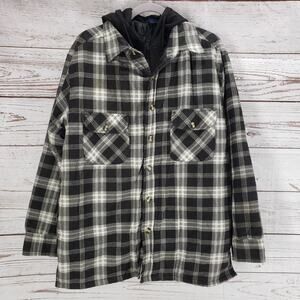 Highland Outfitters Men's Plaid 100%Cotton Hooded Jacket Medium